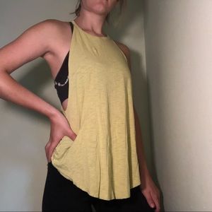 aerie key hole back lime green tank